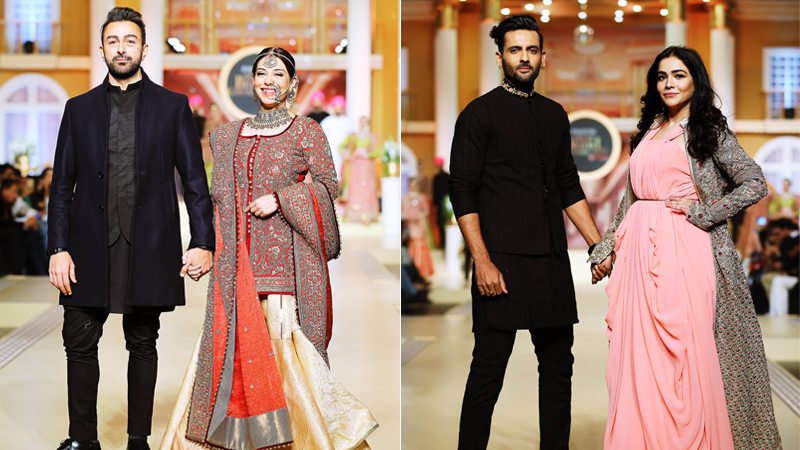 Shaan, Humaima, Mohib Mirza and Uzma Hassan walk the ramp for Fahad ...