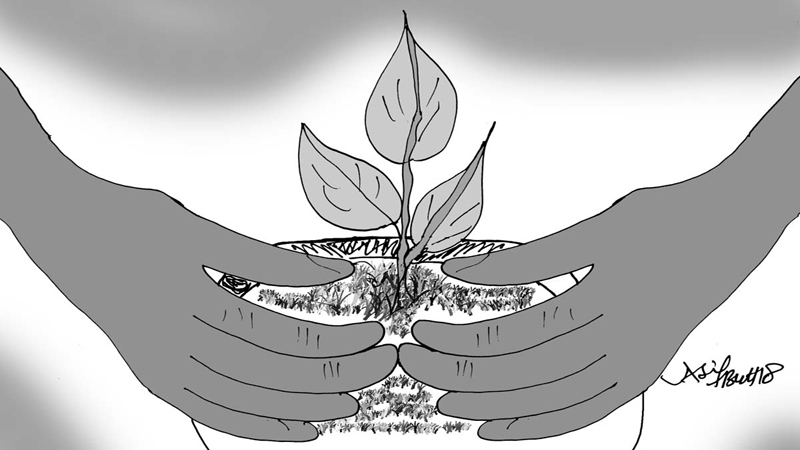Planting Earth Tree stock illustration. Illustration of child - 25466119