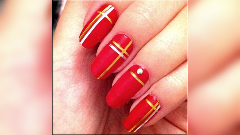 Dark red and gold nail art designs to spice up your beauty inspiration