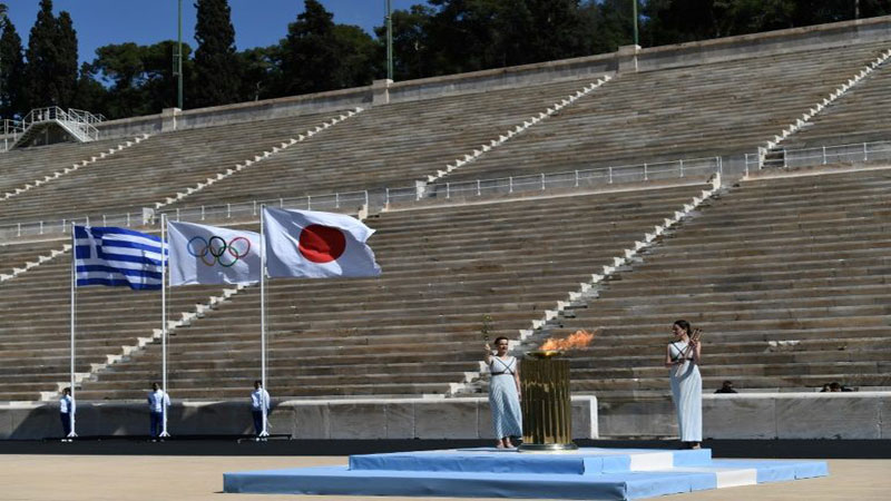 Greece hands over Olympic flame to Tokyo 2020