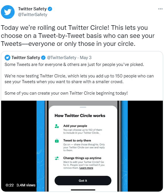 Twitter Introduces ‘Twitter Circle’