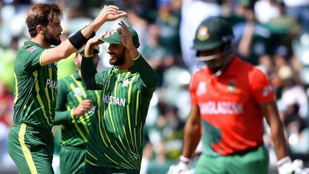 Pakistan defeat Bangladesh by five wickets to secure T20 World Cup semi-final spot