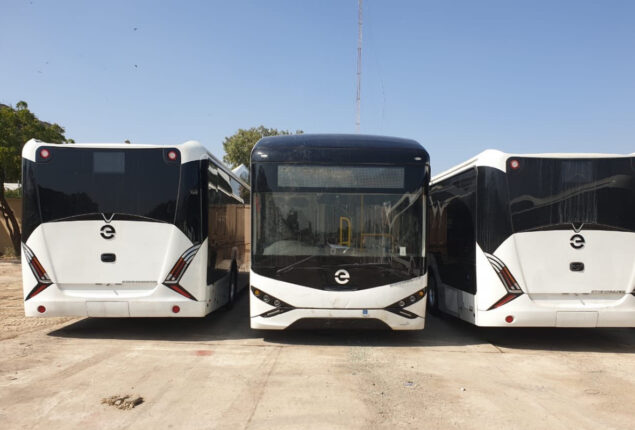 Test drive of Pakistan's first electric bus service in Karachi
