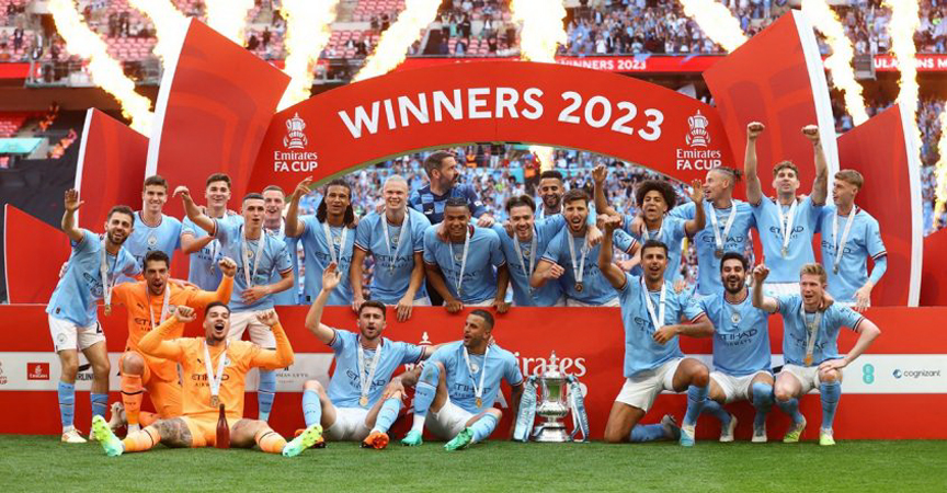 Manchester City edge closer to treble after FA Cup final win over Manchester United