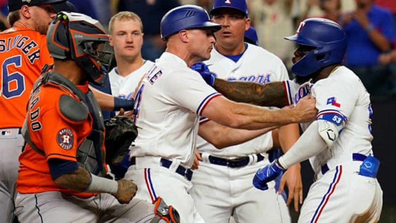 Astros beat Texas after melee and D-backs win in MLB playoffs