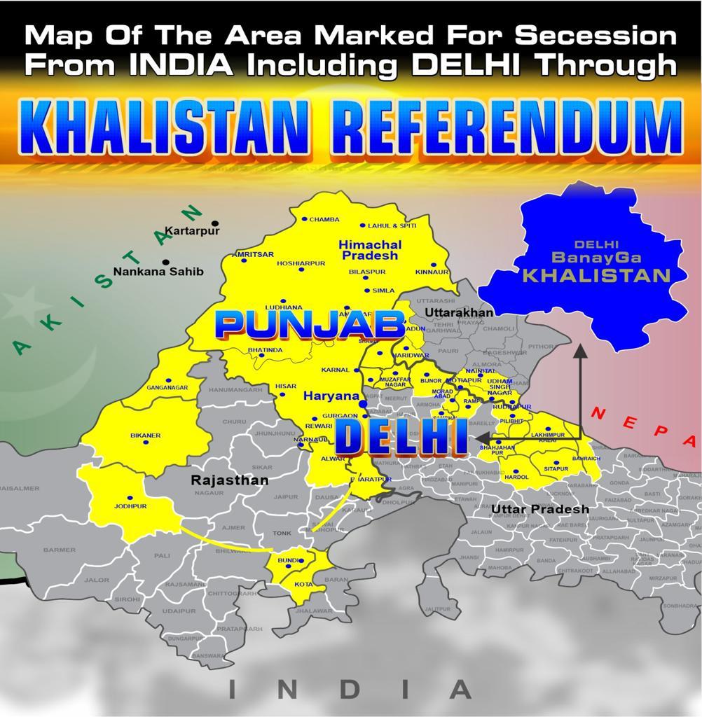 Sikh group releases new map showing Delhi part of Khalistan - Daily Times